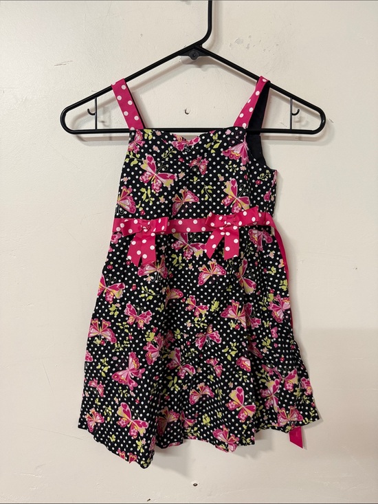 Jessica Ann Other - Jessica Ann Black Dress with Pink Butterfly Print and Polka Dot Accents